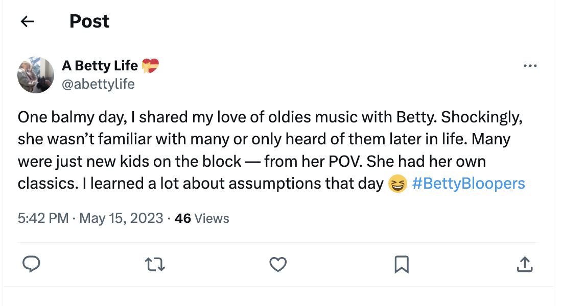 sharing music with Betty